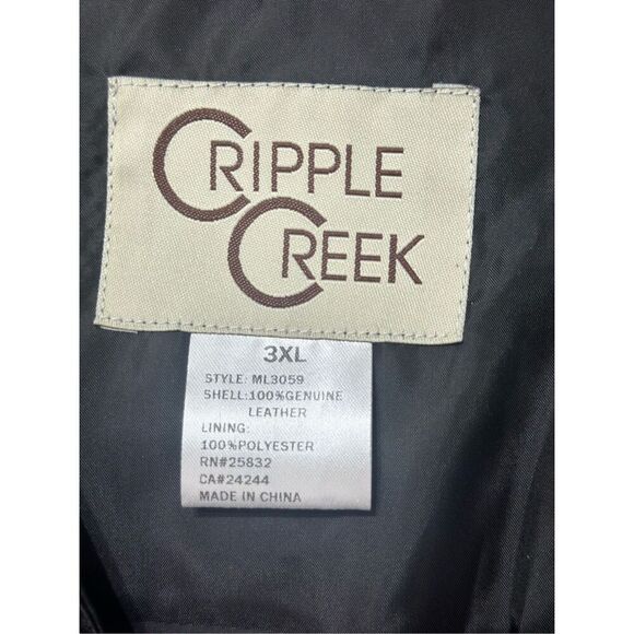 NWOT Cripple Creek Slick Black 100% Leather Western Vest Men's 3XL - Picture 4 of 9